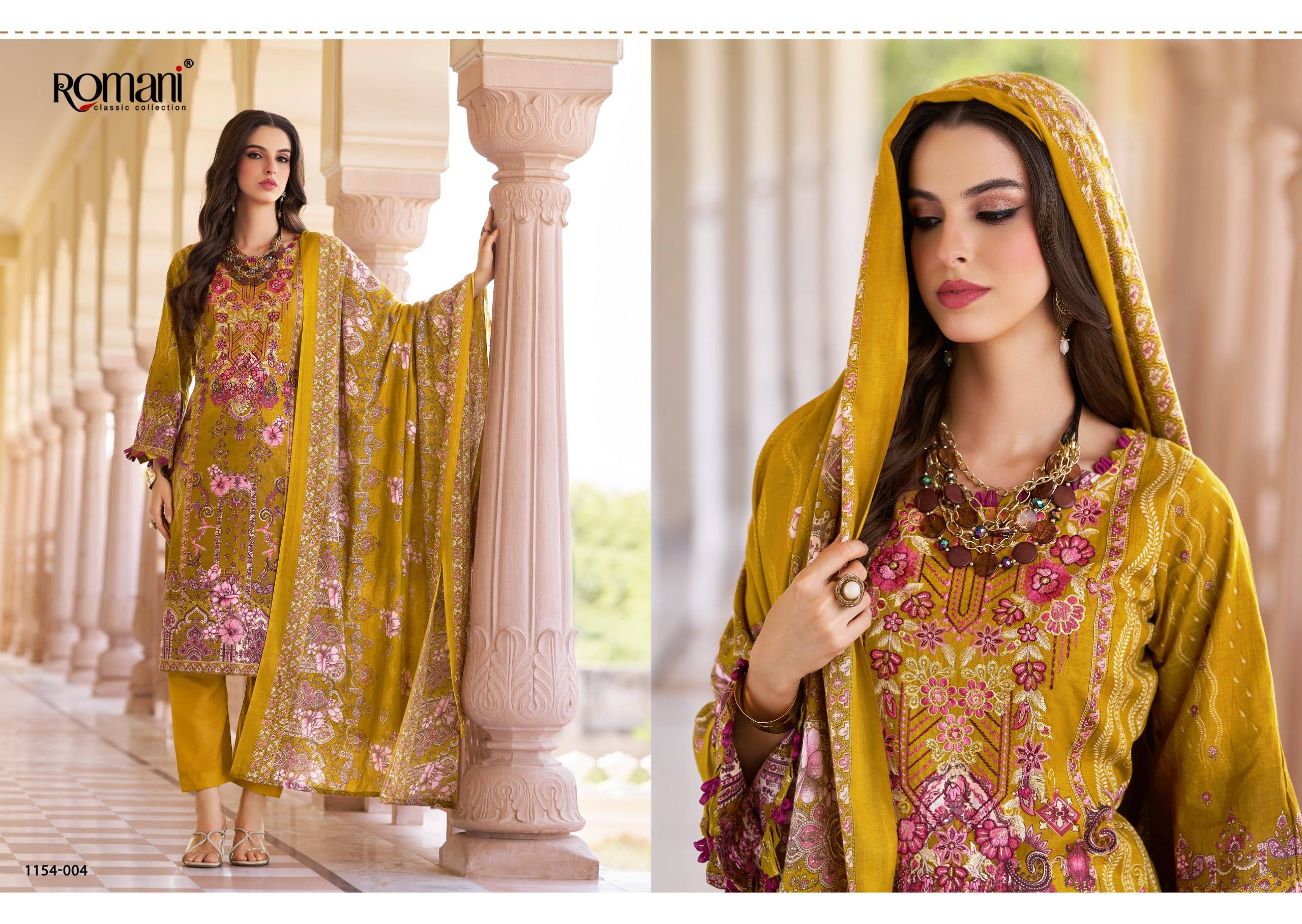 AARZU VOL-34 by ROMANI 1154-001 to 1154-008 series Premium Soft Cotton dresses at Wholesale Price